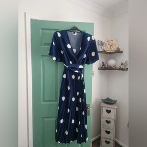 SHEIN Navy and White Maxi Dress